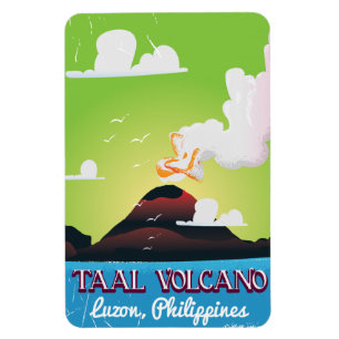 Taal Volcano Volcano Philipp vintage travel poster Magnet