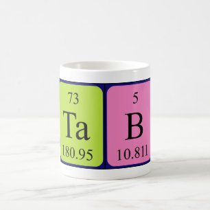 Tab periodic table name mug