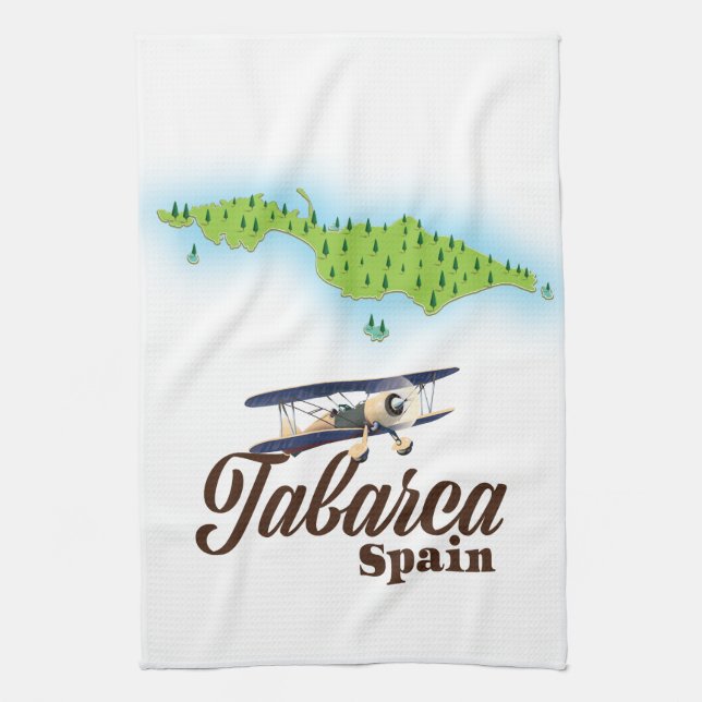 Tabarca Spain Beautiful map Tea Towel (Vertical)