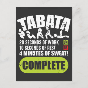 Tabata Workout Fitness Bootcamp Cardio Postcard
