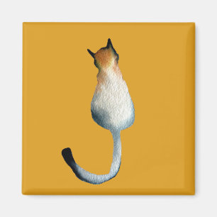 Tabby black and brown cat illustration magnet