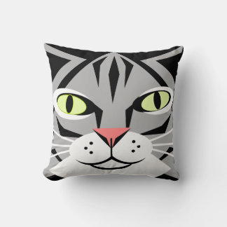 Tabby Cat Abstract Cushion