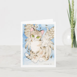 Tabby cat angel customisable notecard
