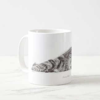 Tabby cat art, cat mug, mug for cat lovers.