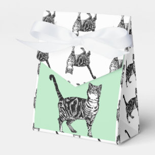 Tabby Cat Art pink Birthday Party Cake Favour Box