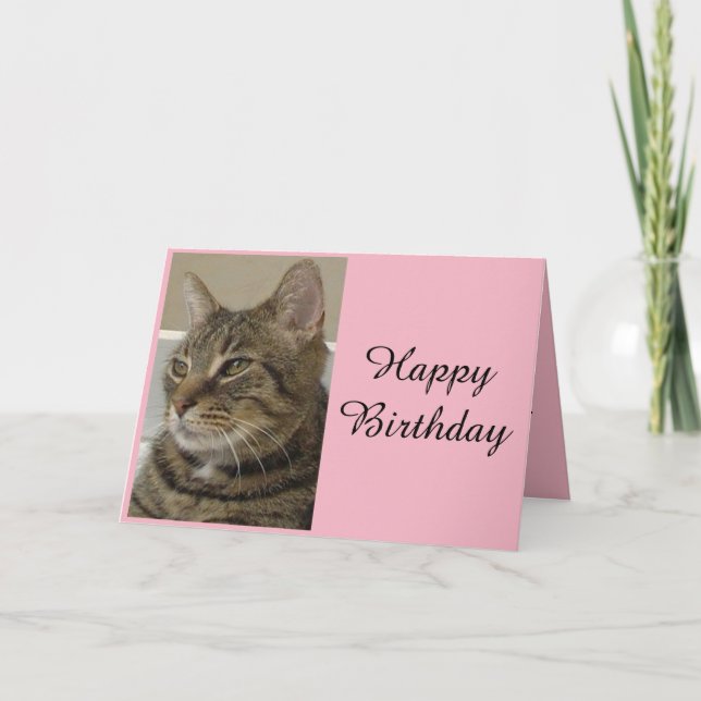 Tabby Cat Birthday Card (Front)