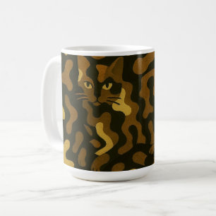 Tabby Cat Camouflage Abstract Pattern Coffee Mug