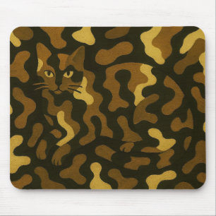 Tabby Cat Camouflage Art Mouse Mat