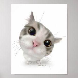 Tabby Cat Cartoon Poster