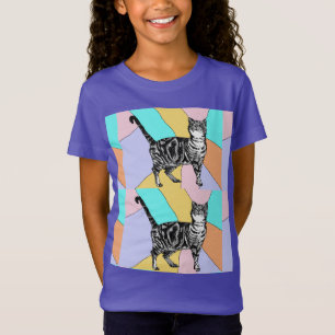 Tabby Cat cats cute striped pets girls T-Shirt