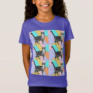 Tabby Cat cats cute striped pets girls T-Shirt