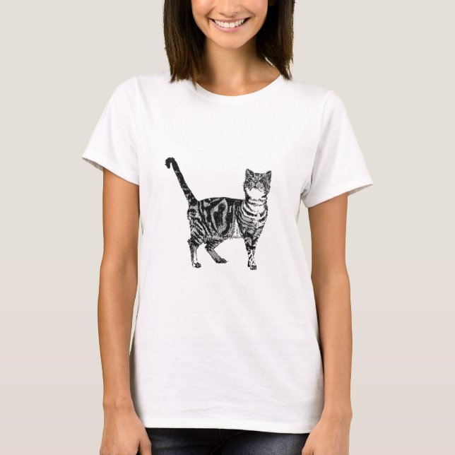 Tabby Cat cats cute striped pets T-Shirt (Front)