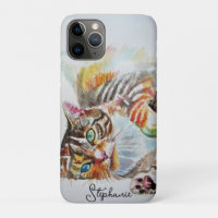 Tabby Cat cats pet art Watercolor Ladies Wallet