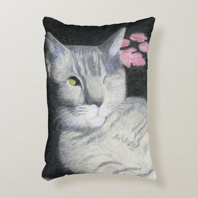 Tabby Cat Decorative Cushion (Front(Vertical))