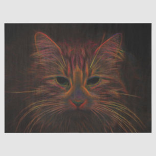 Tabby Cat Design Orange Copper Black Photo Art Tissue Paper
