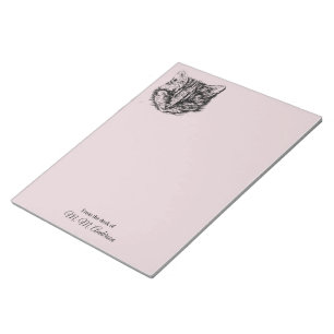 Tabby Cat Drawing Custom Colour Personalised Notepad