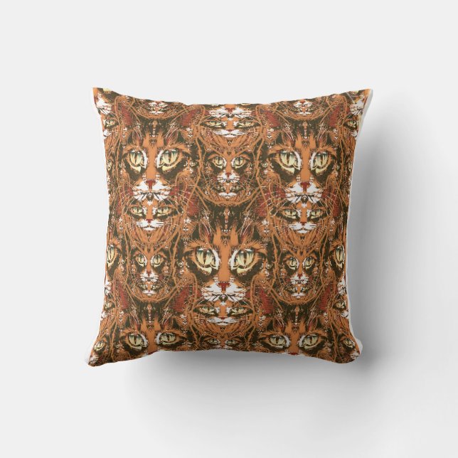 tabby cat face pattern cushion (Back)