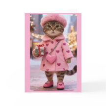 Tabby Cat Folded Greeting Card