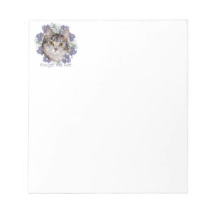 Tabby Cat Forget Me Not Notepad