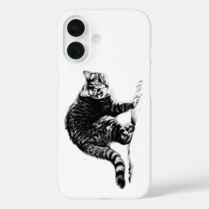 Tabby Cat Full‑Body Monochrome Portrait Case