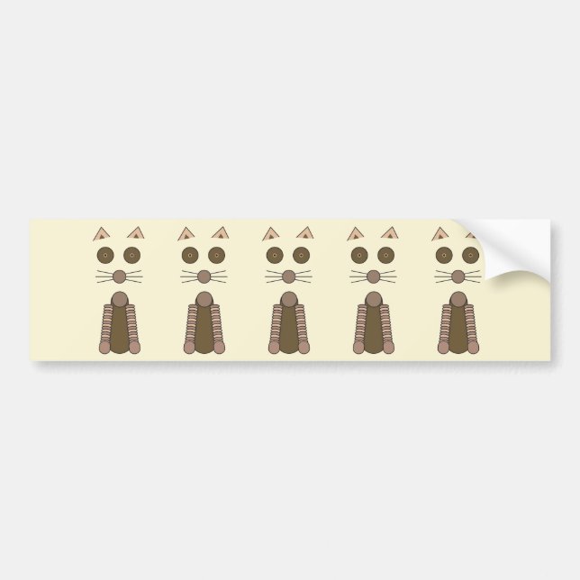 Tabby CAT Graphic Illustration Bumper Sticker (Front)