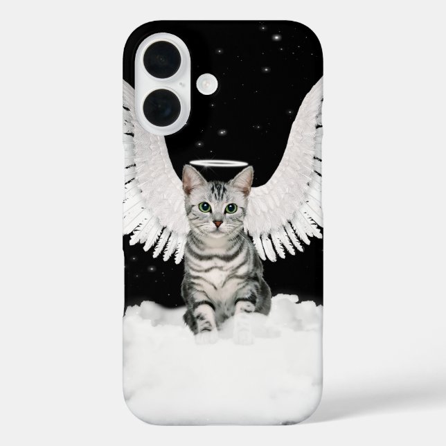 Tabby Cat Guardian Angel with Wings Case-Mate iPhone Case (Back)