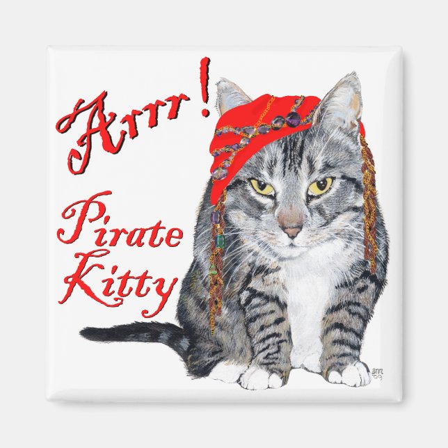 Tabby Cat Halloween Magnet (Front)