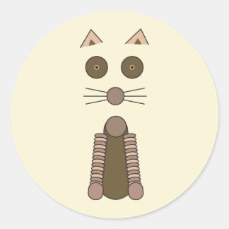Tabby CAT Illustration Classic Round Sticker