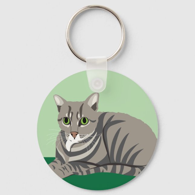 Tabby Cat Key Ring (Front)