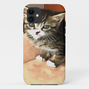 Tabby Cat Kitten Pet Portrait iPhone 11 Case