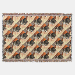 Tabby Cat Kitten Pet Portrait Throw Blanket