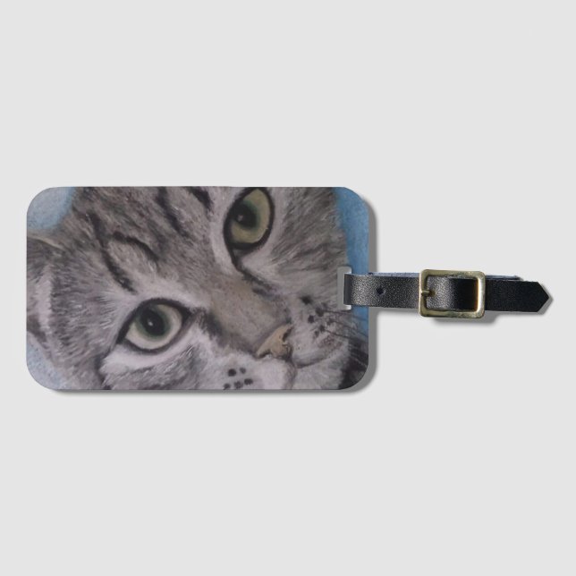 Tabby Cat Luggage Tag (Front Horizontal)