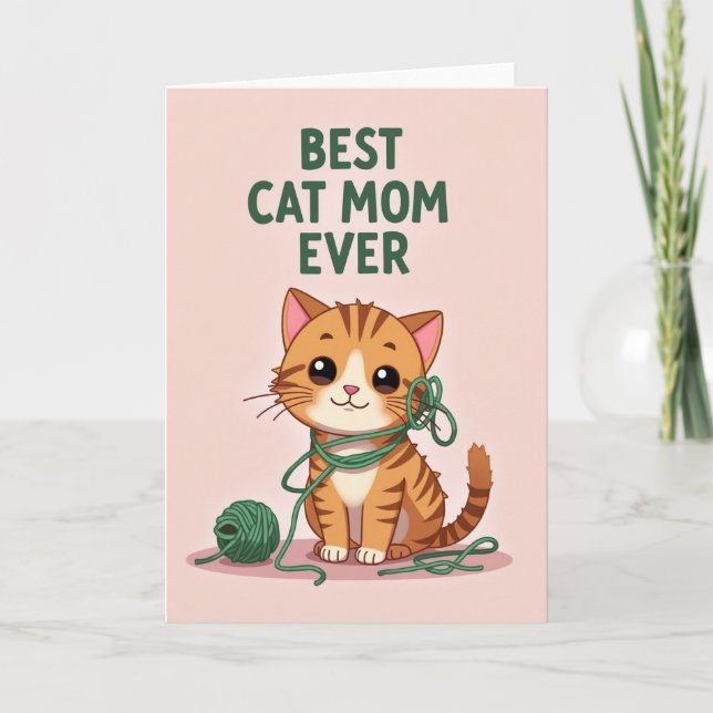 Tabby Cat Moms Day Card (Front)
