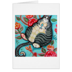 Tabby Cat on a Cushion