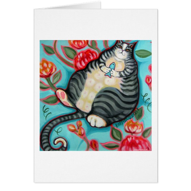 Tabby Cat on a Cushion (Front)