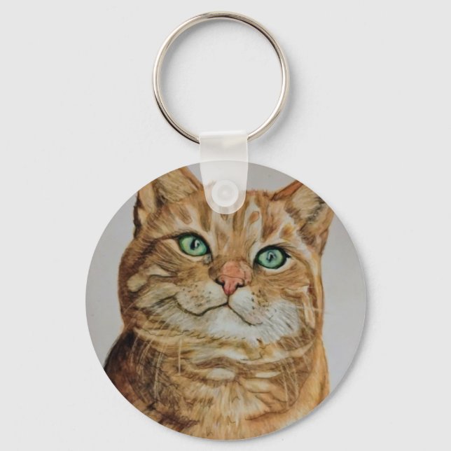 Tabby cat on keychain  (Front)