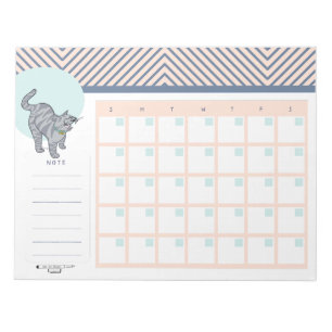 Tabby Cat Open Dated Desk Calendar Notepad