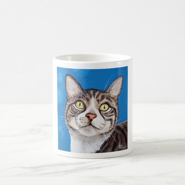 Tabby Cat Painting Coffee Mug (Center)