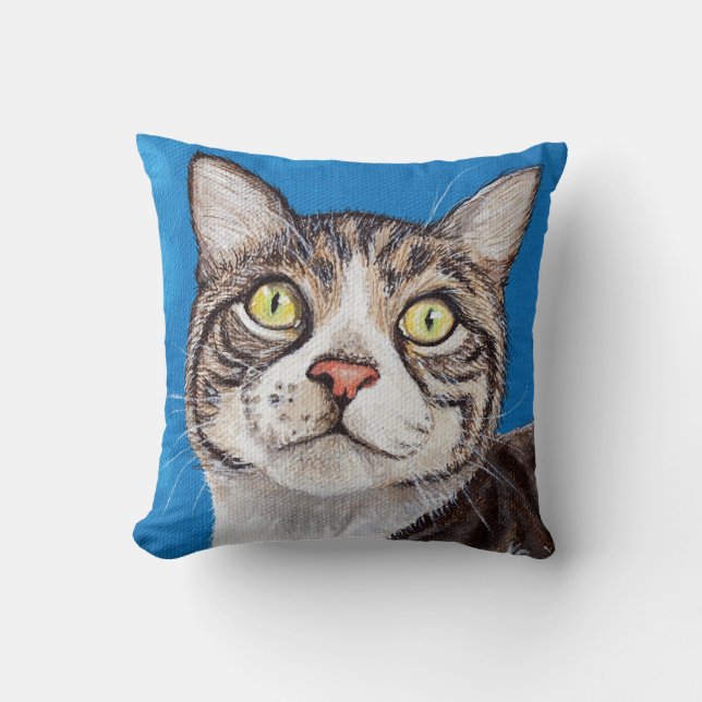 Tabby Cat Painting Cushion (Front)