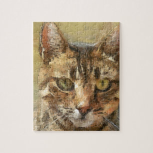 Tabby Cat Pencil Sketch Jigsaw Puzzle