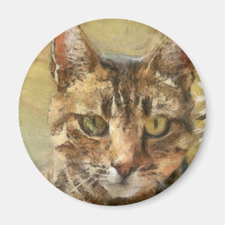 Tabby Cat Pencil Sketch Magnet