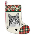 Tabby Cat Personalised Christmas Stocking