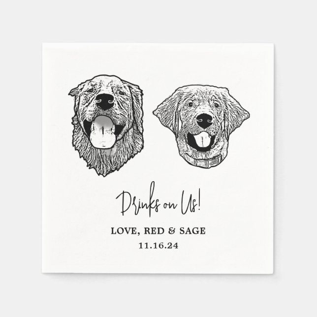 Tabby Cat Personalised Drinks on Me Napkins (Front)