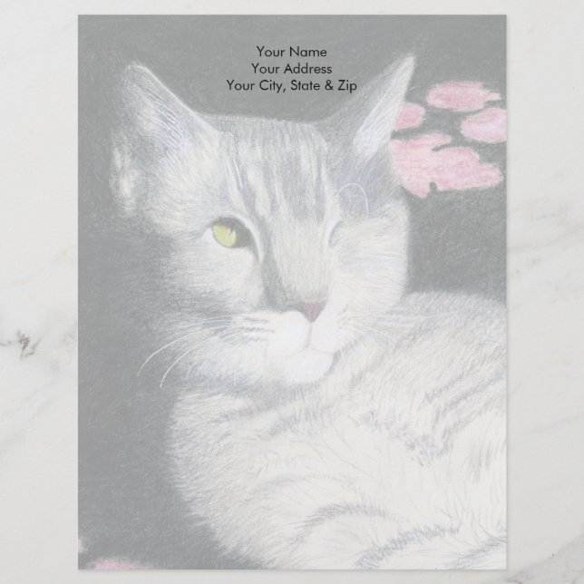 Tabby Cat Personalised Letterhead (Front)