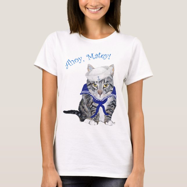 Tabby Cat Sailor T-Shirt (Front)