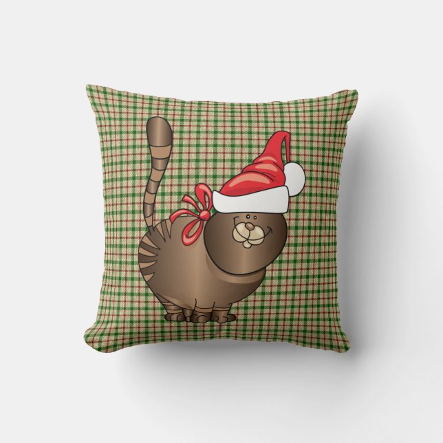 tabby cat santa cushion (Front)
