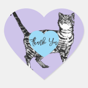 Tabby Cat Stickers Purple Cute cats Sticker Set