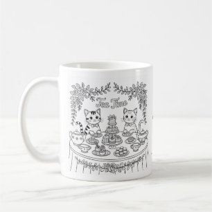 Tabby Cat Tea Time Party Mug