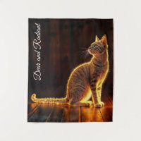Tabby cat warm lighting animal glowing aura