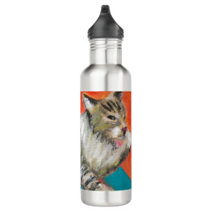 Tabby Cat washing toes Water Bottle
